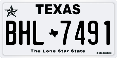 TX license plate BHL7491