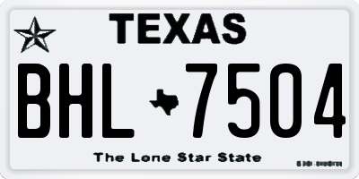 TX license plate BHL7504