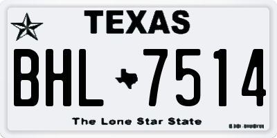 TX license plate BHL7514