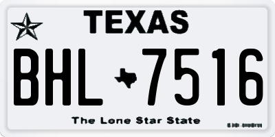 TX license plate BHL7516