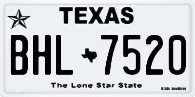 TX license plate BHL7520