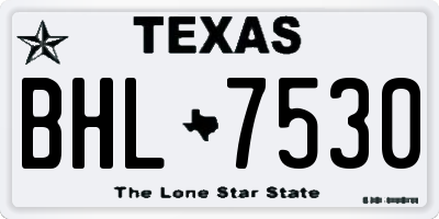 TX license plate BHL7530