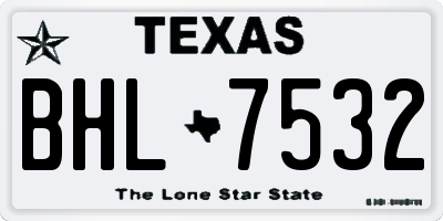 TX license plate BHL7532