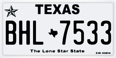TX license plate BHL7533