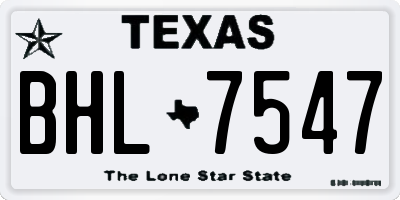 TX license plate BHL7547