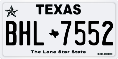 TX license plate BHL7552