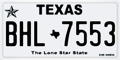 TX license plate BHL7553