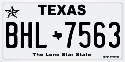 TX license plate BHL7563