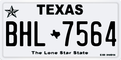 TX license plate BHL7564