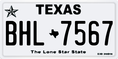 TX license plate BHL7567