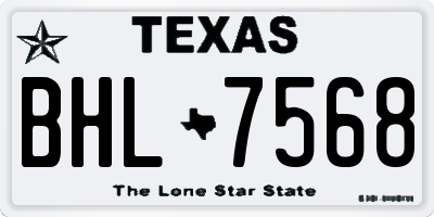 TX license plate BHL7568