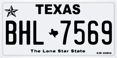 TX license plate BHL7569