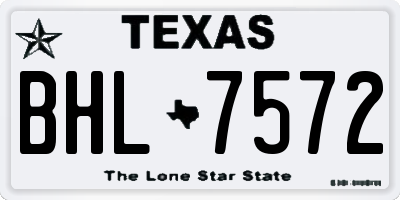 TX license plate BHL7572