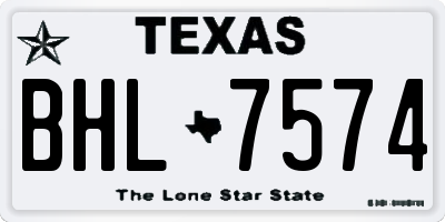TX license plate BHL7574