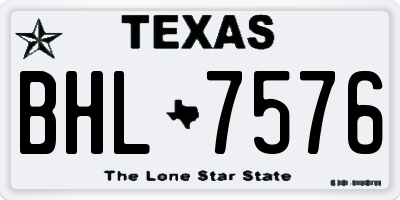 TX license plate BHL7576