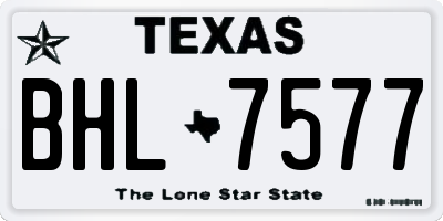 TX license plate BHL7577