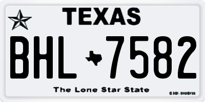 TX license plate BHL7582