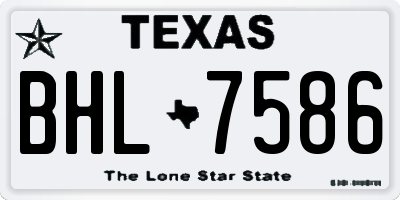 TX license plate BHL7586