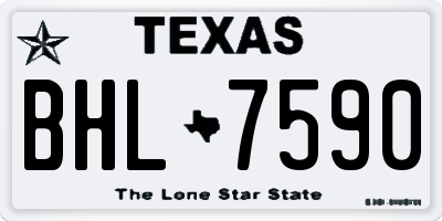TX license plate BHL7590