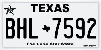 TX license plate BHL7592