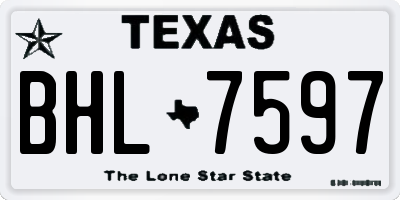TX license plate BHL7597