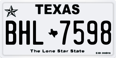 TX license plate BHL7598