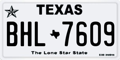TX license plate BHL7609
