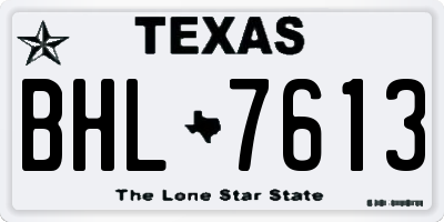 TX license plate BHL7613