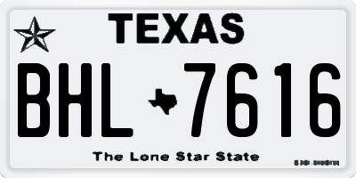 TX license plate BHL7616