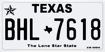 TX license plate BHL7618