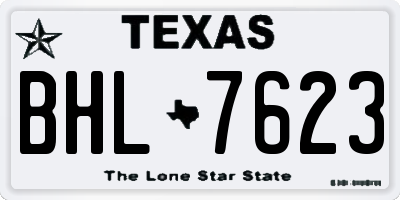 TX license plate BHL7623