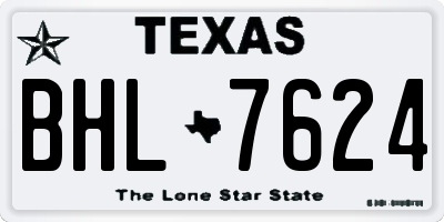 TX license plate BHL7624