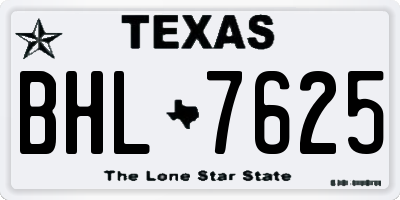 TX license plate BHL7625