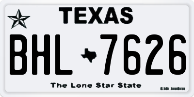 TX license plate BHL7626