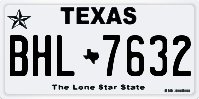 TX license plate BHL7632