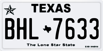 TX license plate BHL7633