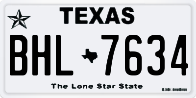 TX license plate BHL7634