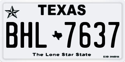 TX license plate BHL7637