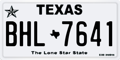 TX license plate BHL7641
