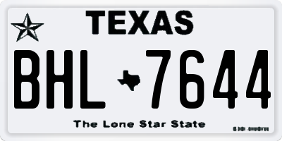 TX license plate BHL7644