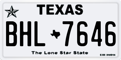 TX license plate BHL7646