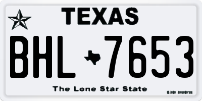 TX license plate BHL7653