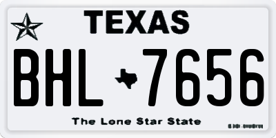 TX license plate BHL7656