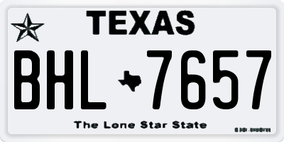 TX license plate BHL7657