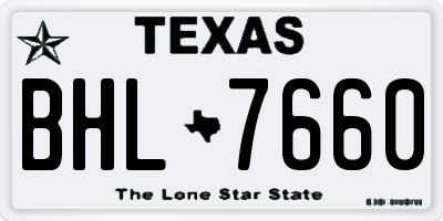TX license plate BHL7660