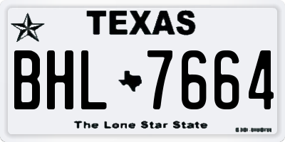 TX license plate BHL7664