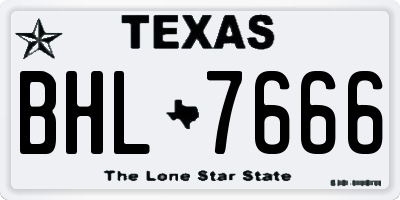 TX license plate BHL7666