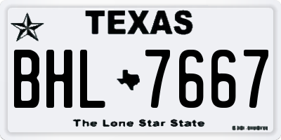 TX license plate BHL7667