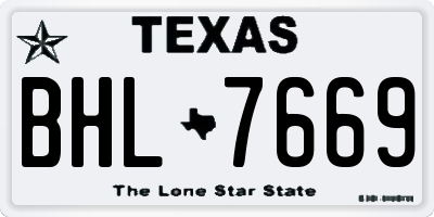 TX license plate BHL7669