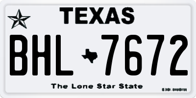 TX license plate BHL7672